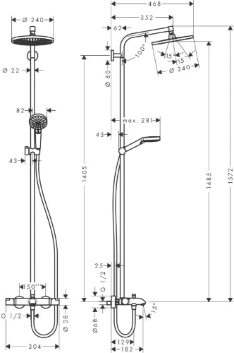 Hansgrohe Crometta colonne de douche chromé