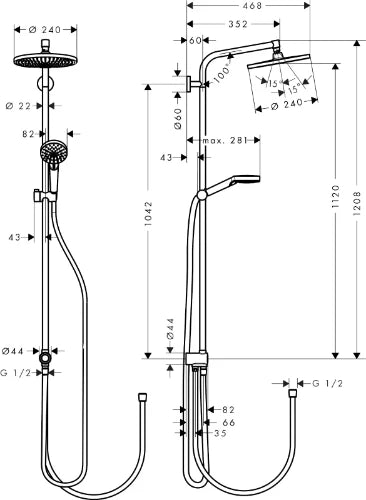 Hansgrohe Crometta colonne de douche chromé