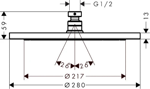 Hansgrohe Croma 280 Air 1jet douche de tête - noir mat