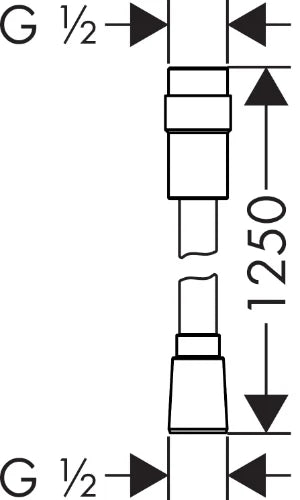 Hansgrohe Isiflex flexible de douche 1/2 x 1250 mm - chromé - 1 écrou conique et 1 écrou cylindrique