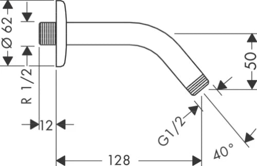 Hansgrohe Universel bras de douche universel 1/2 chromé sailli 140mm-45gr - avec rosace