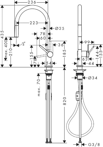 Hansgrohe Talis M547 SPTM 210 1jet AZA steel