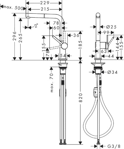 Hansgrohe Talis M M547 SPTM 270 1jet AZA MSW