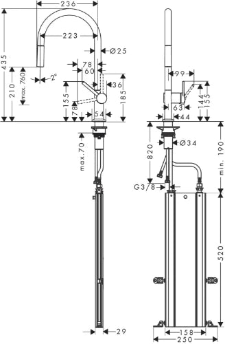 Hansgrohe Talis M M5414 SPTM 210 1j AZA Sbox ST