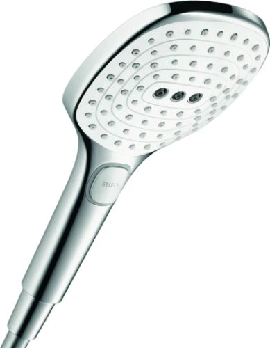 Hansgrohe Select E douchette 120 MM 3 jets blanc/chromé avec bouton Select