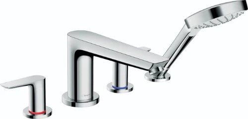 Hansgrohe Talis E mitigeur bain 4-trous montage sur gorge chromé avec douchette, flexible 1,60m