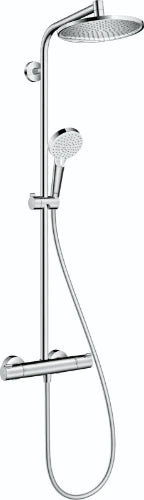 Hansgrohe Crometta Système de douche S 240 1jet ecoSmart Showerpipe - chromé - thermostat - douche de tête ronde 240 mm - douchette Crometta S Vario