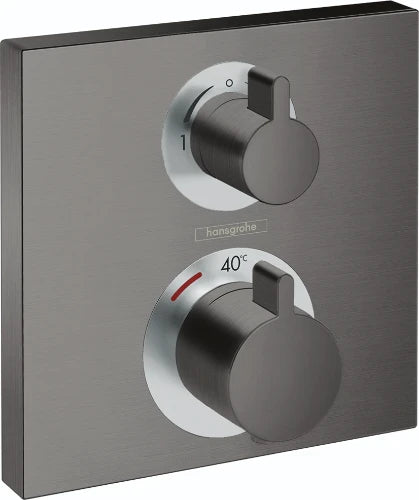 Hansgrohe Ecostat Square set de finition mural encastré noir chromé brossé 2 fonctions