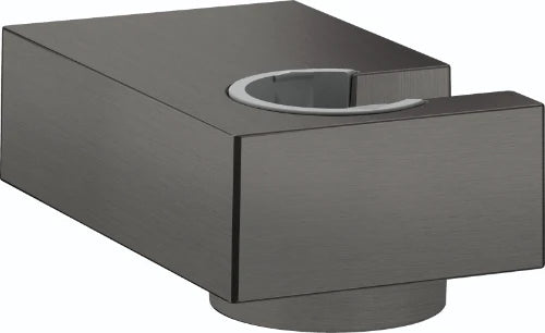 Hansgrohe Porter support douchette E mural noir chromé brossé pour flexibles avec écrou conique