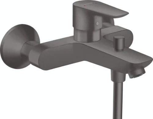 Hansgrohe Talis E mitigeur bain apparent noir brossé bec pour bain avec quickclean mousseur et inverseur