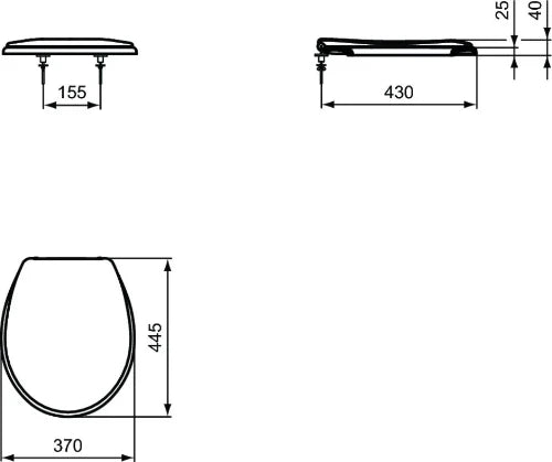 Ideal Standard Contour 21 abattant - blanc - scharnier en une pièce