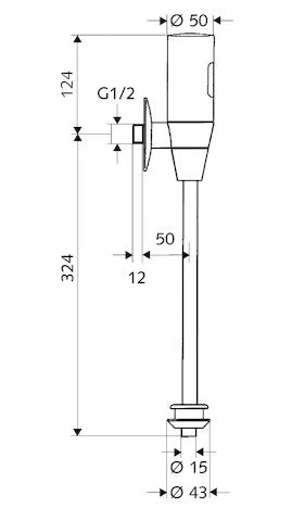 Schell SchellTronic robinet électronique d'urinoir 1/2 6V - chromé