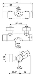 SCHELL Rob. de douche VITUS VD-C-T / u racc.dessous,CVD,thermostat,DT man.,chr.