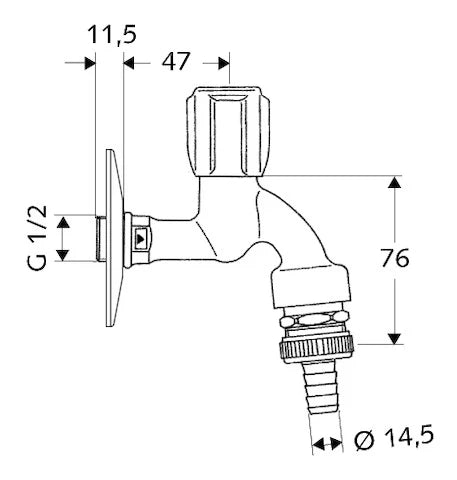 SCHELL Robinet double service COMFORT avec RV et RB, 1/2", chromé