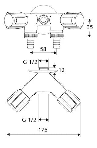 SCHELL Rob. de service COMFORT RV,1/2" F, avec raccrd au nez, chromé
