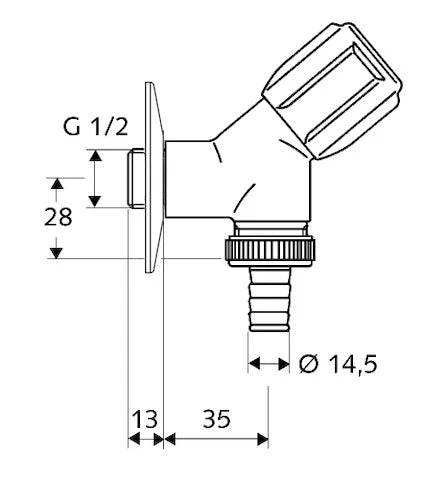 ROBINET SCHELL COMFORT 1/2 chromé avec raccordement flexible