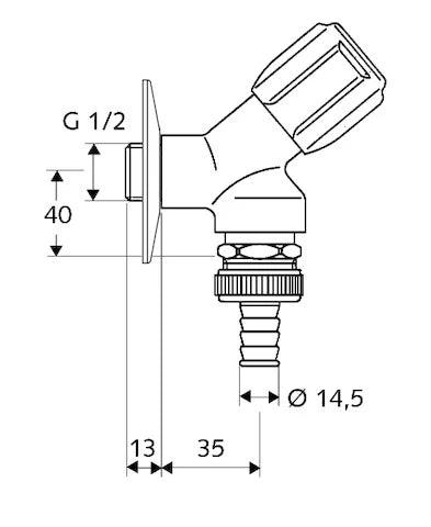 ROBINET SCHELL COMFORT 1/2 chromé a/clapet anti-retour - avec raccord pour flexible