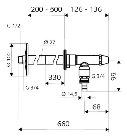 Schell Comfort Polar robinet de façade antigel,approuvé Belgaqua,avec clef