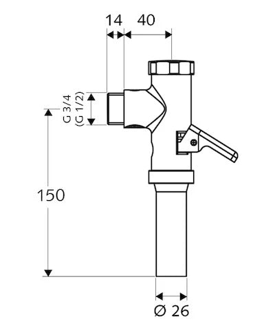 Schell Schellomat robinet de rinçage 3/4 pour wc sans tube de rinçage