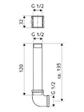 SCHELL Garniture de raccordement urinoir 1/2", pour rob. de chasse directe encas.