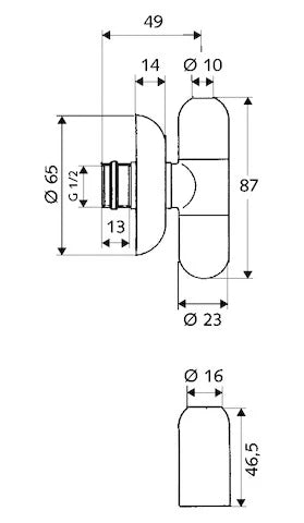 Schell Rondo robinet d'arrêt équerre 1/2 x 10 mm - chromé - avec rosace