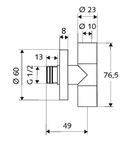 Schell Edition robinet d'arrêt équerre 1/2 M X 10 MM chromé avec rosace
