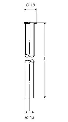 SCHELL Tube cuivre, collet 1/2", d: 12 mm, 1000 mm, chromé