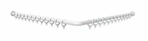 Normbau Nylon Care Tringle en angle pour rideau de douche, avec anneaux, a = 1000 x 1000 mm, Blanc 019