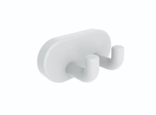 Normbau Nylon Care Patère double, NY.DH 53, 28 x 58 mm, Blanc 019