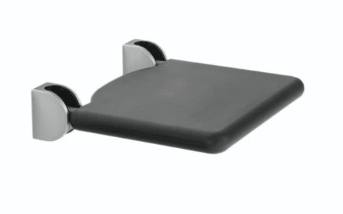 Normbau Inox Care Siège de douche rabattable, 410 x 410 mm, assise col. Noir, Inox 009