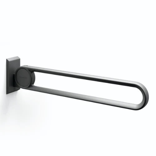 Normbau Cavere Barre d'appui rabattable vario 7447040, amovible, L = 900 mm, avec platine de fixation, Noir carbone 091