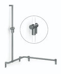 Normbau Main courante de maintien avec support de douchette à position réglable, 750 x 750 x 1200 mm, à gauche, Cavere® Blanc satiné 092