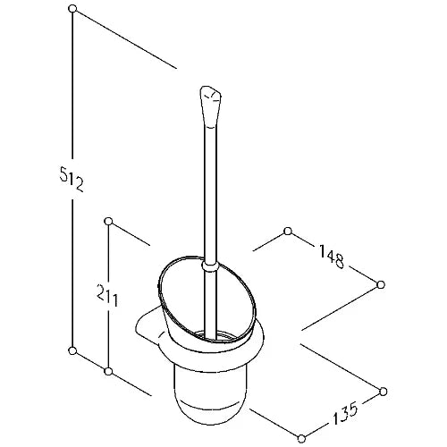 NORMBAU Nylon Care Toiletborstelset, 512 x 148 x 135 mm, Wit 019
