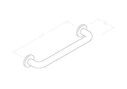 Normbau Nylon Care Poignée de maintien, a (c/c) = 400 mm, Gris foncé 018