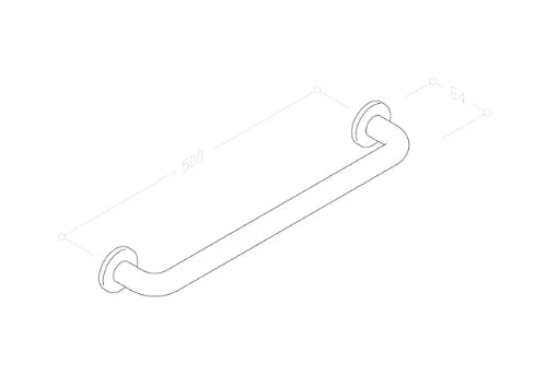 Normbau Nylon Care Poignée de maintien, a (c/c) = 500 mm, Blanc 019