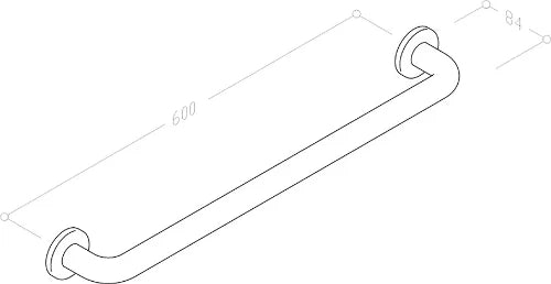 Normbau Nylon Care Poignée de maintien, a (c/c) = 600 mm, Blanc 019