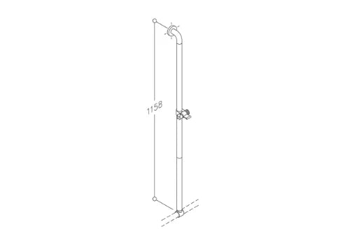 Normbau Nylon Care Barre avec support de douchette, à position réglable, a = 1158 mm, Gris foncé 018