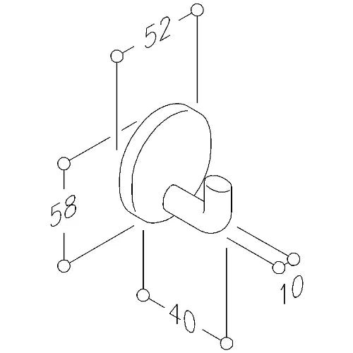 Normbau Nylon Care Patère murale, NY.WH 75, 58 x 52 mm, Blanc 019