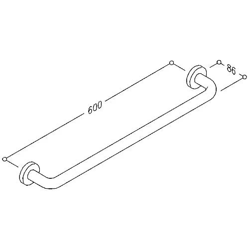 Normbau Nylon Care Porte-serviette NY.HST 600 MS 2.9 B, a = 600 mm, Blanc 019