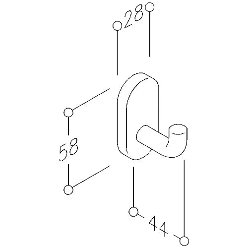 Normbau Nylon Care Patère murale, NY.WH 55, 58 x 28 mm, Blanc 019