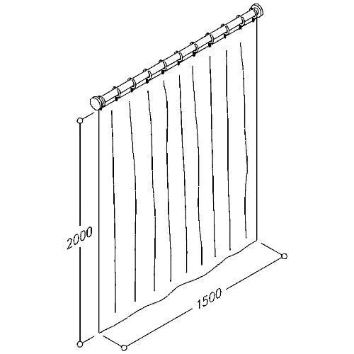 Normbau Rideau de douche, 1500 x 2000 mm, 019, Blanc 019