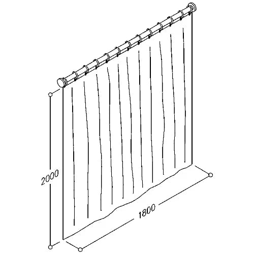 Normbau Rideau de douche, 1800 x 2000 mm, 059, blanc en Trevira CS 059
