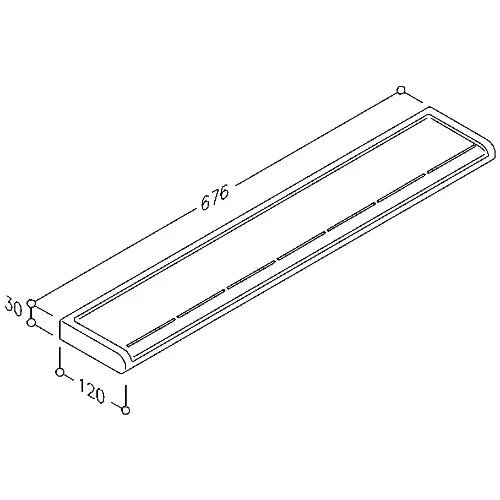 Normbau Nylon Care Console, L = 676 mm, Blanc 019
