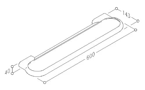 Normbau Nylon Care Tablette, L = 600 mm, Blanc 019