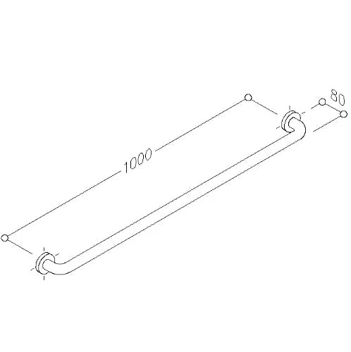 Normbau Inox Care Poignée de maintien/Porte-serviette 2053100, a= 1000 mm, Inox 009