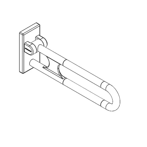Normbau Verso Care Barre d'appui rabattable vario, amovible, 600 mm, avec platine, Blanc 019
