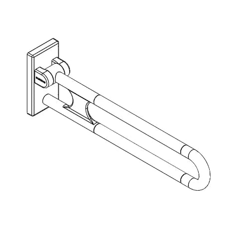 Normbau Verso Care Barre d'appui rabattable vario, amovible, 725 mm, avec platine, Gris foncé 018