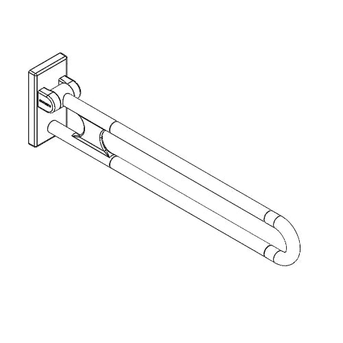 Normbau Verso Care Barre d'appui rabattable vario, amovible, 900 mm, avec platine, Gris foncé 018