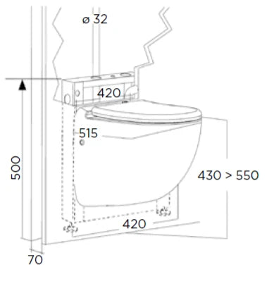 SFA Sanibroyeur Sanicompact blanc comfort eco 42 - 51,5 o wc suspendu avec broyeur intégré, soft-close