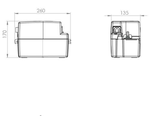 SFA Sanicondens Pro pompe à condensats - incl. vis de fixations, adaptateur entrée, adaptateur sortie (50 mm), tuyau d'évacuation (5 m), câble d'alimention (1,5 m), 1 bouchon caoutchouc et 1 câble raccordement alarme